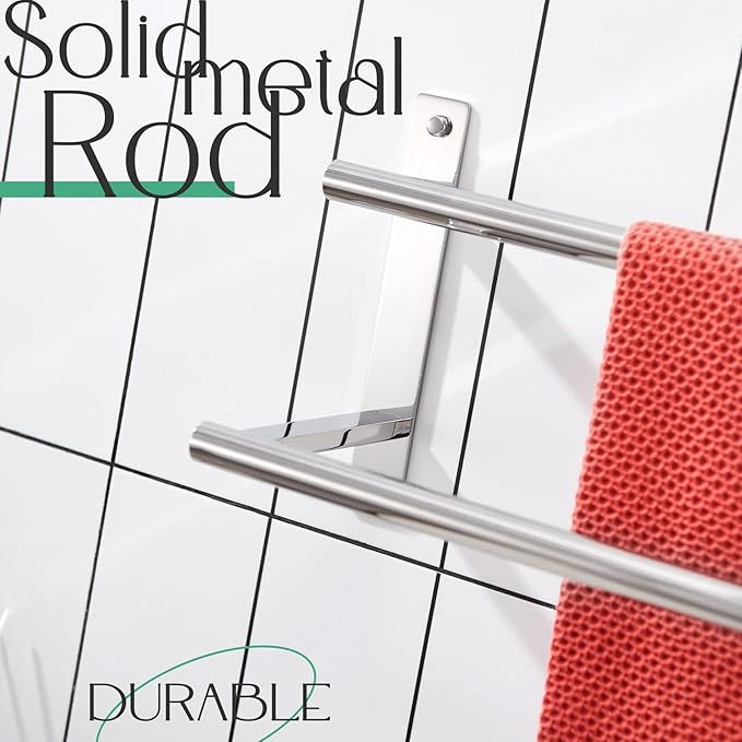 KOKOSIRI Bathroom Towel Racks 32 Inch Double Towel Bars Bath Towel Holder Towel Storage Towel Shelves Wall Mount Stainless Steel Polished Chrome B5010CH-L32