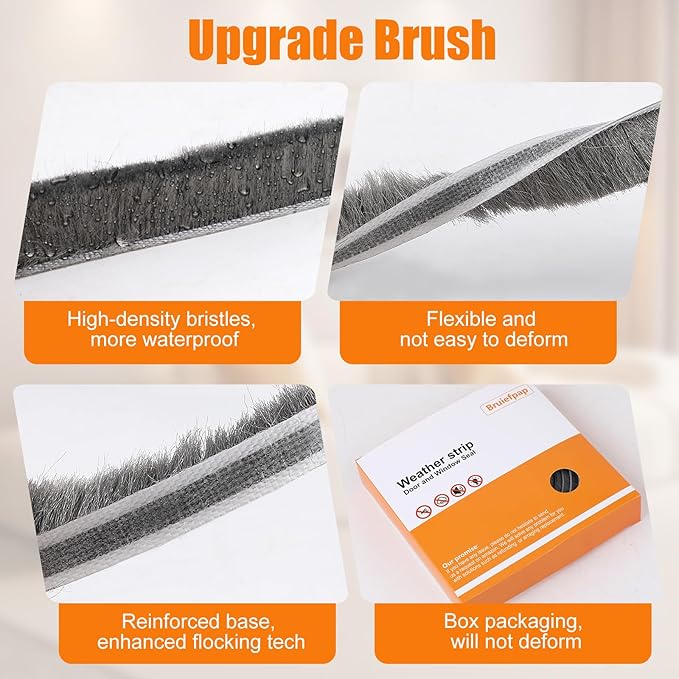 40FT Self-Adhesive Weather Stripping Seal for Door Frames and Sliding Windows, Weatherstripping for Soundproofing, Dustproof, Window Insulation for Winter, 0.35'' Wide x 0.35'' Thick, White