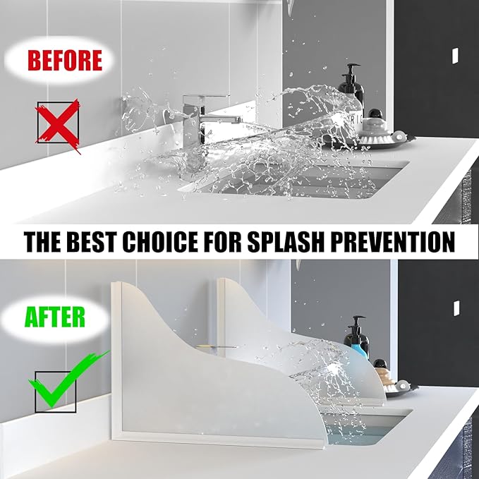 Shower Splash Guard Kit - Large Size Thickened Water Blocker with Extra-strong Adhesive for Walk-in Shower/Bathroom/Bathtub/Kitchen Sink - White Frosted/Matte Acrylic Plate Pack of 2(10"x12")