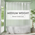 Amazer Frosted Shower Curtain Liner, 72x78 Plastic Shower Liner PEVA Medium Weight Inside Shower Curtain for Bathroom with Rustproof Grommets