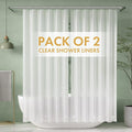 AmazerBath 2 Pack Thin Shower Curtain Liners, 72 x 78 Inches PEVA 3G Shower Curtains with Stones and 12 Grommet Holes, Waterproof Thin Plastic Liners- Frosted