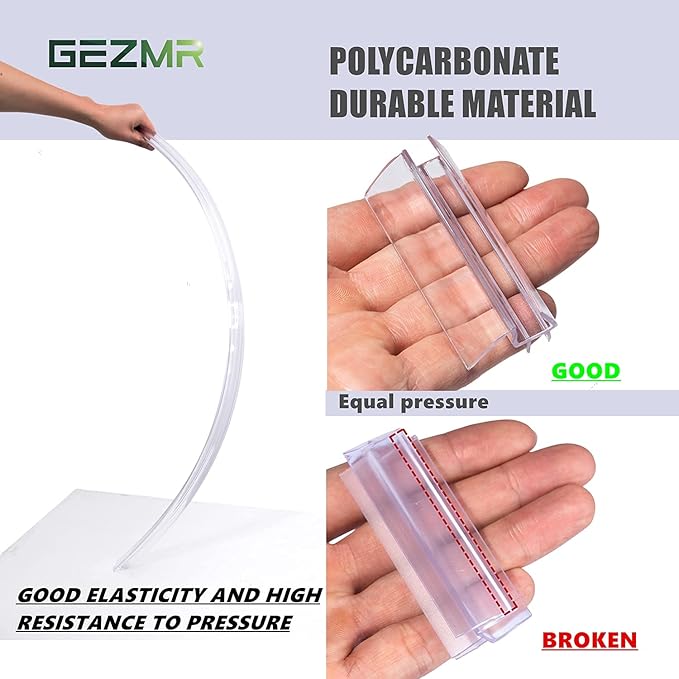 2-Pack Ultra Clear Shower Door Bottom Seal (3/8'' X 39'', Polycarbonate) Frameless Glass Shower Door Seal Strip Shower Door Sweep - Stop Shower Leaks and Create a Water Barrier
