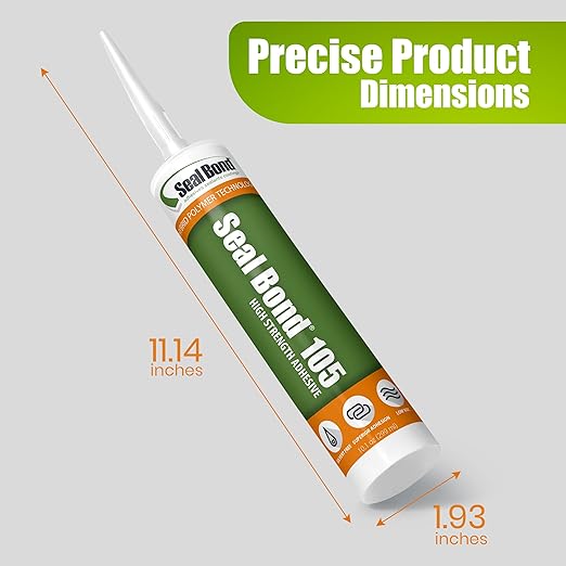 105 Adhesive Sealant – Marine/Industrial Grade, High Strength, UV Resistant, Flexible, Non-Flammable, Waterproof – Superior to Silicone – 10.1 oz – Black