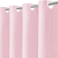 Inhousolu No Hook Waffle Weave Shower Curtain with Removable Snap in Fabric Liner Set for Bathroom, 230 GSM Heavy Duty Weighted Hem, Water Repellent Washable Bath Curtains, 72 x 72 Inch, Pink
