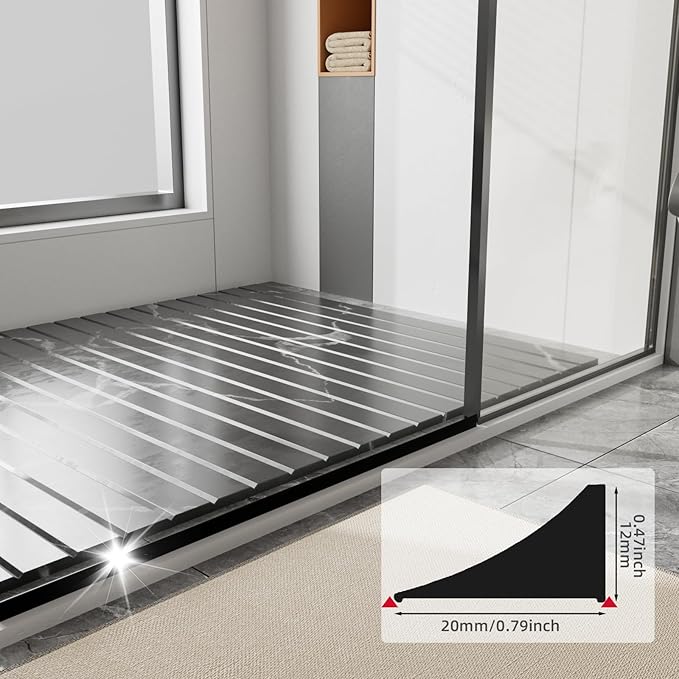 118inch Water Guard for Kitchen Sink，Silicone Rubber Kitchen Splash Guard, Corner Water Retaining Dam Strip for Countertop,Shower, Bathroom，Self Adhesive Caulk Seal Strip Edge Trim (Black)