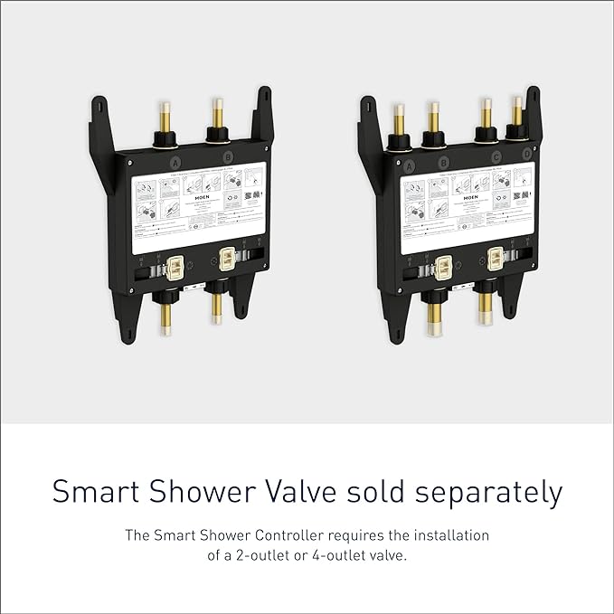 Moen Matte Black Smart Shower 4-Outlet Digital Water Controller for Thermostatic Shower Valve, TS3304BL