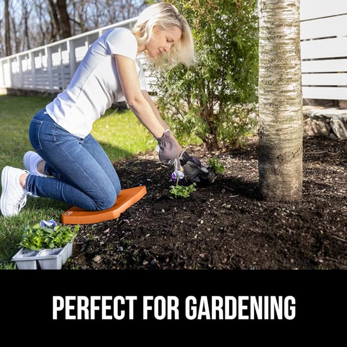 GORILLA GRIP Extra Thick Patent Pending Soft Foam Kneeling Pad, Supportive Large Cushion Knee Pads for Gardening, Baby Bath Time, Dirt and Water Resistant, Workout and Garden Supplies, 17.5x11, Orange