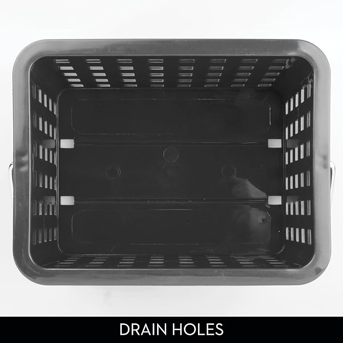 iDesign Plastic Shower Caddy Basket with Handle for Bathroom or College Dorm - Gray - Made in USA