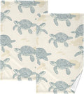 Sea Turtles Style Hand Towels for Bathroom Set of 2 Cotton Face Towel Soft Absorbent Bath Towels for Hotel Gym Spa Yoga Home Decorative, 16x28in