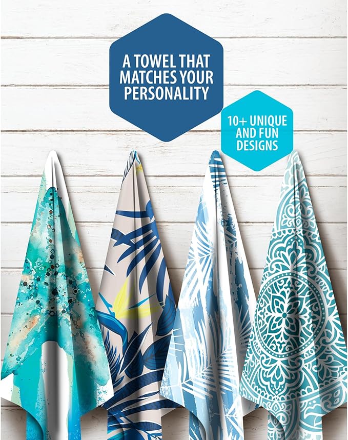 VENTURE 4TH Microfiber Beach Towel: Quick-Dry, Compact, Sand-Free, Absorbent, Sandproof and Lightweight - Perfect for Camping, Beach, and Roadtrips (Striped Starfish Design | 35x78 inches)