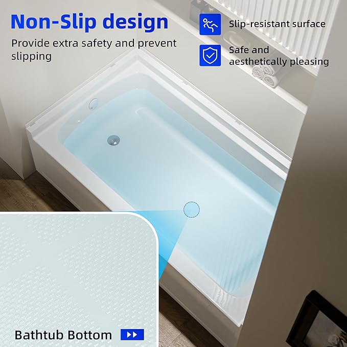 WOODBRIDGE 60” x 32” Alcove Soaking Bathtub in white with Right-Hand Drain Hole