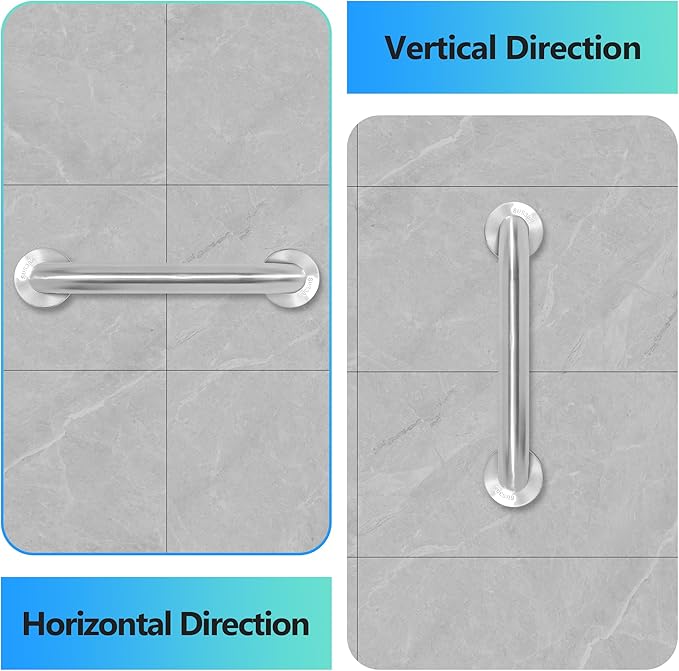 Shower Grab Bar, 2 Pack 32 Inch Brushed Nickel Bathroom Safety Bar, 1.25" Diameter 304 Stainless Steel Grab Bars for Bathtubs and Showers, Handicap Shower Grab Bar for Seniors Elderly