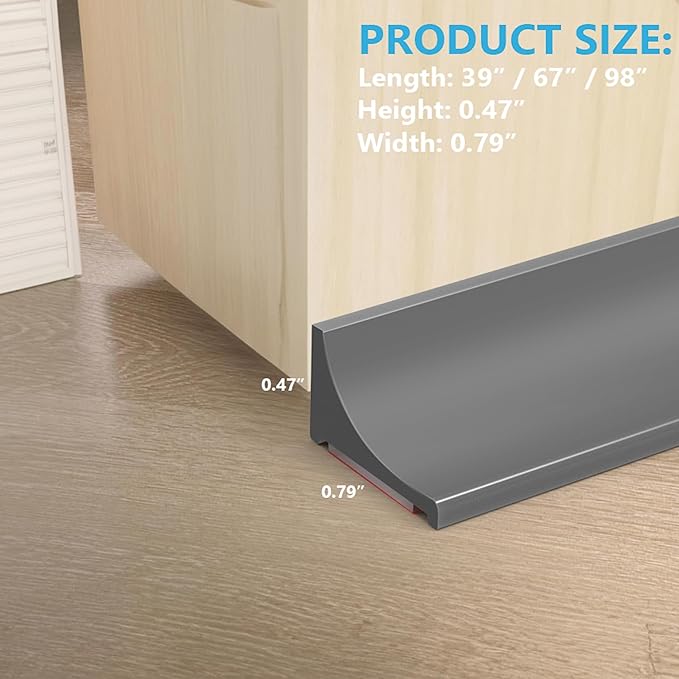 98Inch Shower Threshold Water Dam, Self-Adhesive Silicone Shower Barrier Water Stopper Shower Door Bottom Seal Strip Shower Splash Guard for Bathroom Kitchen Bathtub