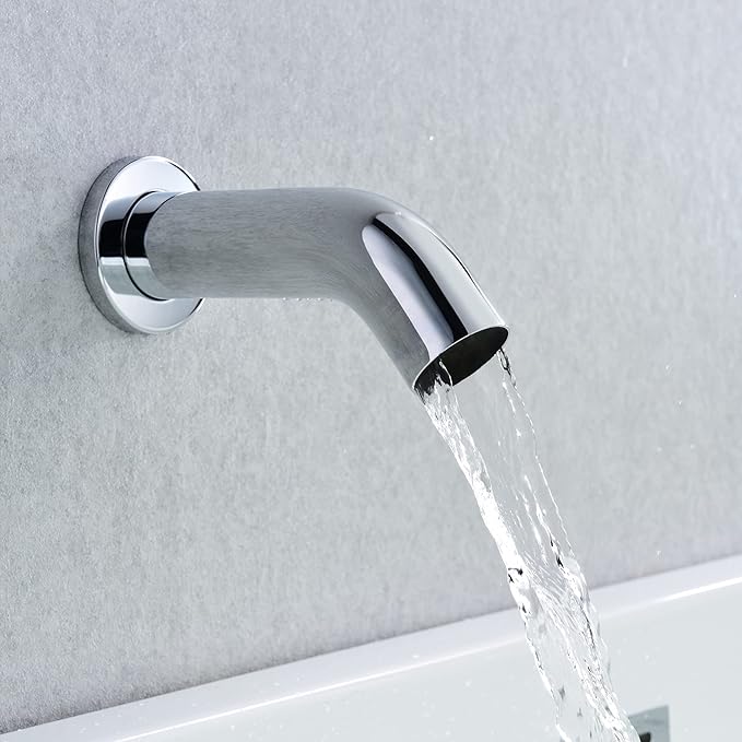 sumerain Wall Mount Tub Filler Waterfall Tub Faucet with Handheld Shower, Chrome Finish