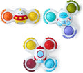 LiKee Strong Suction Cup Fidget Rotating Sensory Bath Toys for Baby Christmas Stocking Stuffers, Airplane Car Travel Table & Window Toys for Toddler Boys and Girls, 12+ Months