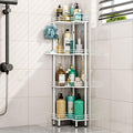HapiRm Corner Shower Caddy Organizer - 4 Tier Shower Shelf Corner with Soap Holder, Rustproof Bathroom Standing Organizer with 4 Hooks, White