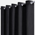 Furlinic Black Stall No Hook Shower Curtain,Heavy Duty Fabric Bathroom Curtain with 6 Plastic Built-in Hooks,Washable & Waterproof,Small Narrow,48x72 Inch
