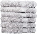 Hencely Premium 6-Pack Washcloths 12x12 Inches Soft Turkish Cotton High Absorbent and Quick Dry Dishtowel for Kitchen and Bath (Wash Cloth 6 Pack, Silver)