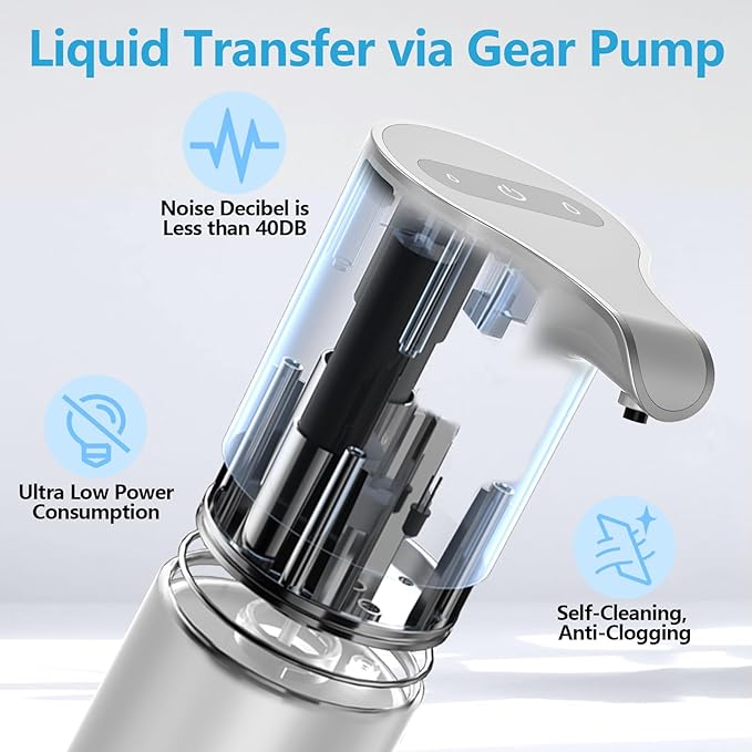 YIKHOM Automatic Liquid Soap Dispenser, 15.37 oz Touchless Dish Dispenser with Waterproof Base, 5 Adjustable Soap Volume Hand Soap Dispenser, Sensor Soap Pump for Kitchen Bathroom Office Hotel