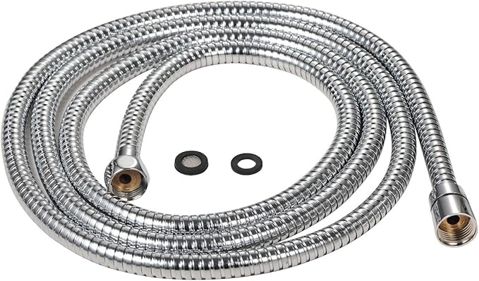 Purelux 100 Inch Extra Long Shower Hose for Handheld Shower Head with Brass Fittings, 8 feet 4 inches made of Stainless Steel Chrome Finish