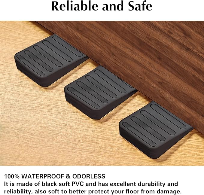 8-Pack Table Plastic Shims - Adjustable Furniture Wedges, Black, Trimmable Shim for Leveling Feet, Appliance Use, 3/8" High