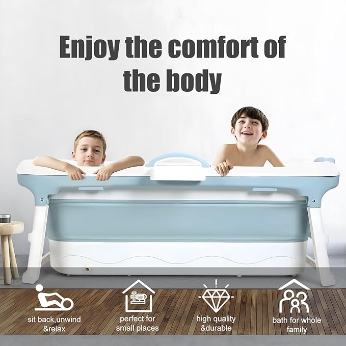 Portable Bathtub for Adult, Large Collapsible Tub, Portable Tub for Adults, Tub for Shower, Sweat Steaming Spa Sweat Steaming Bathtub, Effortless Folding Bathtub, Hot Bath, Ice Bath 46 in