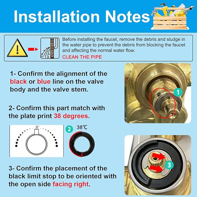 HOMEDEC Brass 3 Way Shower Diverter Valve, Thermostatic 3 Handle Control Shower Mixing Valve Trim Kit Replacement, Rough In, Oil Rubbed Bronze