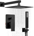 Shower System, Black Shower Faucet Set with 12-Inch Rain Showerhead and Handheld Spray, Wall Mounted High-Pressure Showerhead Combo Set Included Valve and Trim, Matte Black
