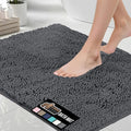 GORILLA GRIP Bath Rug Mat 44x26, Soft Absorbent Chenille, Quick Dry Microfiber Mats, Rubber Backing Washable Shower Floor Rugs, Bathmat Runner, US Designed Bathroom Home Decor Accessories Charcoal