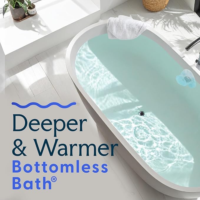 SlipX Solutions Bottomless Bath | Overflow Drain Cover for Tub | Best Gifts for Mom, Spa & Bath Accessories | Drain Block, Water Stopper Plug | Bath Essentials for Women | 4" Diameter, Clear