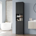 67" Tall Bathroom Cabinet with 2 Doors, Narrow Freestanding Floor Cabinet, Slim Storage Unit with Adjustable Shelves for Bathroom, Living Room, Entryway, Kitchen, Black
