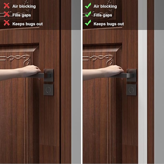 Heavy-Duty 3Inch (W) x 20FT(L) Door Weather Stripping, Extra Thick 2mm Door Draft Stopper Silicone Seal Strip, Draft Seal Tape for Doors Windows and Shower Glass Gap
