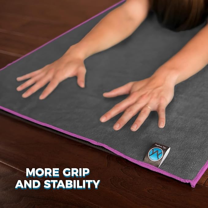 Youphoria Yoga Microfiber Non-Slip Towel - Hot Yoga Mat Towel for Enhanced Grip and Sweat Absorption