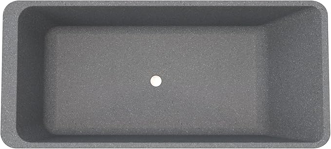 65'' Stone Resin Solid Surface Freestanding Bathtub, Terrazzo Bathtub Soaking Tub，Modern Elegant Design Soaking Stand Alone Tub, Matte Greyish stone, Drain and Overflow Included 009-1650