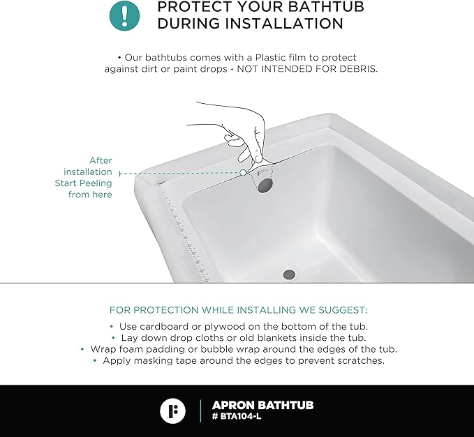 Fine Fixtures Acrylic, Fiberglass Alcove Soaking Bathtub with Integral Apron Front in Glossy White - Left Hand Drain, 60" x 30"