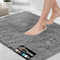 GORILLA GRIP Bath Rug Mat 60x24, Thick Soft Absorbent Chenille, Quick Dry Microfiber Mats, Rubber Backing Washable Shower Floor Rugs, Bathmat Runner, US Designed Bathroom Home Decor Accessories Grey