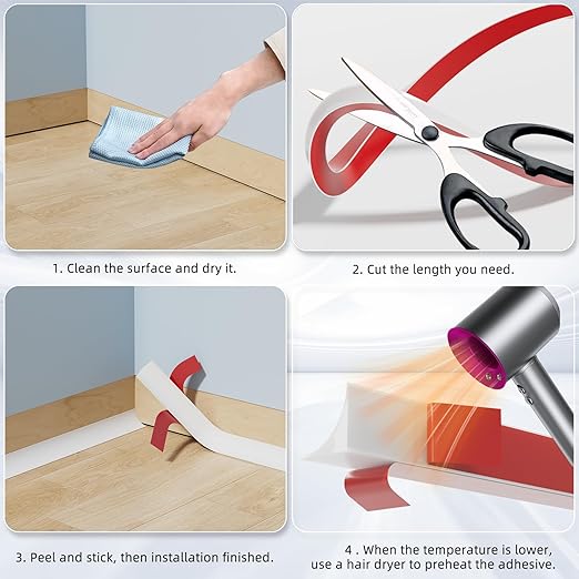 Flexible Quarter Round Molding Trim Peel and Stick 118Inch White,Small Self Adhesive Silicone Shoe Moulding,Bendable Mini Waterproof Caulk Strip for Baseboard,Wall,Bathtub,Floor,Bathroom,Crown
