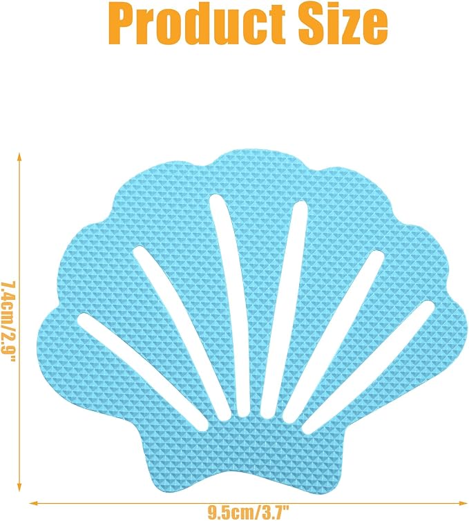 12 Pcs Bathtub Stickers Non Slip, Shell Shaped Tubs Safety Shower Treads, Adhesive Sticker for Bathroom Bathtub, Shower Floor,Blue (Blue and Pink)