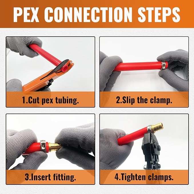 SUNGATOR 4-Pack Pex Drop Ear Elbow 1/2", No Lead Brass Fittings, UPC Certified, ASTM F1807