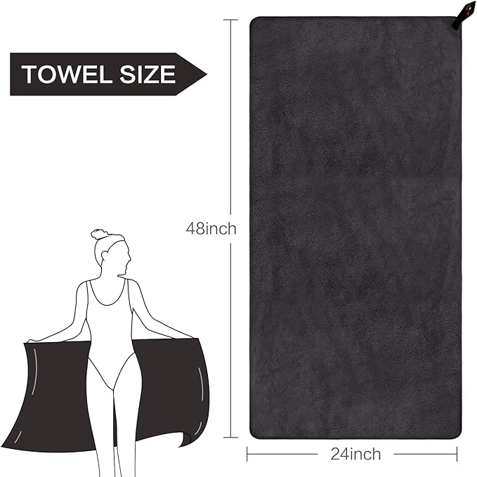 SUNLAND Microfiber Gym Bath Towel Ultra Soft Travel Camping Towel Super Absorbent Swimming Sport Towels for Adults and Children