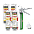 VGS 798 Professional Silicone Sealant Caulk 10.15 Oz Cartridge, 4 Pack - for Kitchen & Bathroom, Clear 100% Waterproof Silicone Sealant, Shrink-Resistant & Crack-Resistant