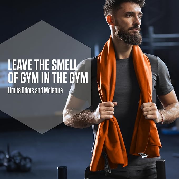 VENTURE 4TH Quick Dry Towel. Microfiber Travel Towel Ideal for Camping, Hiking, Backpacking, Gym. Lightweight & Fast Drying Travel Towels for Body. Compact & Easy to Pack - Orange Large