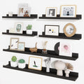 Axeman Picture Ledge Shelf, Floating Shelves for Decor Storage Set of 6, 36 inch Floating Wall Mounted Shelves, Wall Shelves with Lip for Living Room, Bedroom, Nursery, Bathroom, Kitchen, Black
