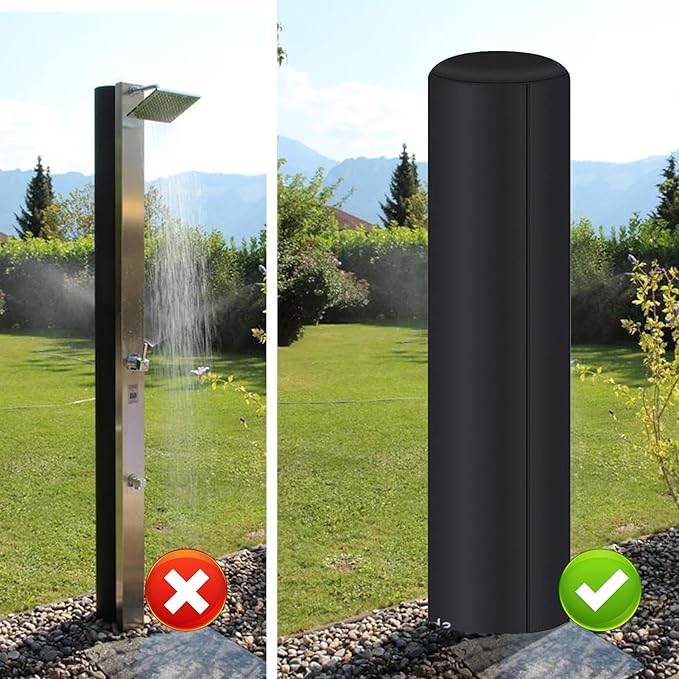 Solar Shower Cover, Windproof Outdoor Protector, 86.61×25.98 Inches Garden Shower with Protection, Camping Accessory, Shield Cover with Easy Installation, Backyard Tool for Patio