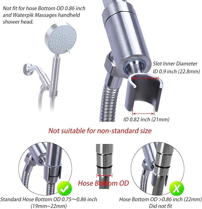 Shower Head Holder,Adjustable Handheld Shower Wand bracket, Hand held Showerhead Holder
