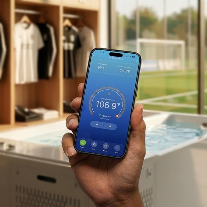 Empava Luxury 79" Dual-Zone Hot & Cold Tub: Whirlpool Bathtub with Hydro-Massage & Cold Plunge with Smart Chiller – Featuring Ozone, App Control for Recovery & Wellness Rituals