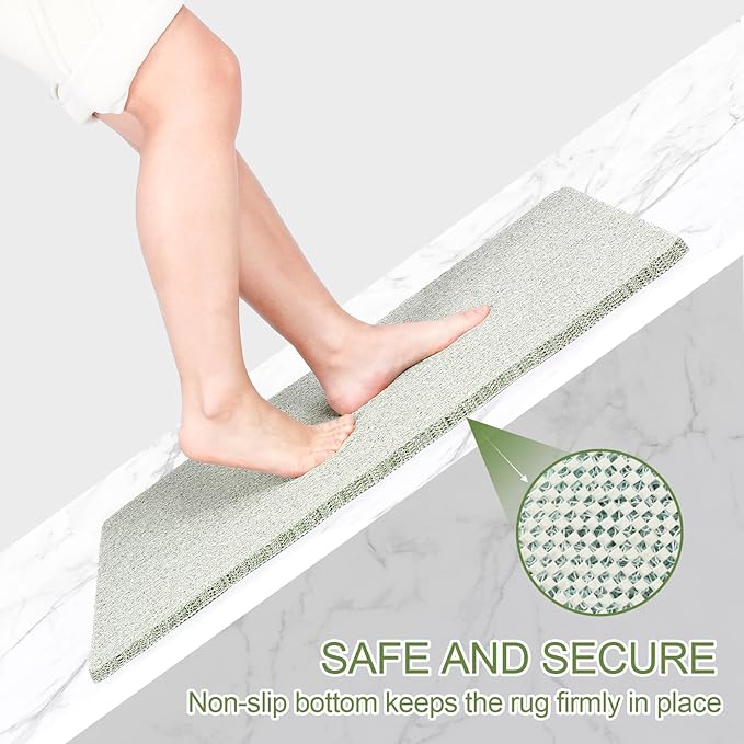 Joyhalo Shower Mats for Showers Anti Slip for Elderly, 30'' x 17'' Non Slip Bath Mat for Inside Shower, Bath Tub Mats for Bathroom Non Slip for Shower, PVC Loofah Bathroom Mats, Mint Green