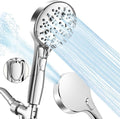 8-Mode High Pressure Handheld Shower Head with ON/OFF Switch,Handheld Shower Wand with Power Wash Spray for Cleaning Tubs,Pets & Tiles,79-Inch Stainless Steel Hose & Bracket,Chrome