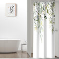 Colorful Star Sage Green Eucalyptus Waterproof Shower Curtain Set with Hooks, Minimalist Watercolor Floral Print Bathroom Décor, Plant Leaves Washable Fabric Shower Curtain, 36 x 72 Inch