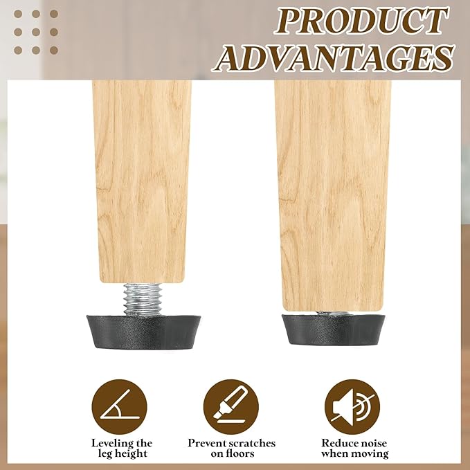 PATIKIL 10 Pcs M8 x 13mm Thread Adjustable Furniture Levelers, Furniture Feet Levelers Screw on Steel Screw in Threaded Leveling Feet Glides for Table Chair Cabinet Patio Legs